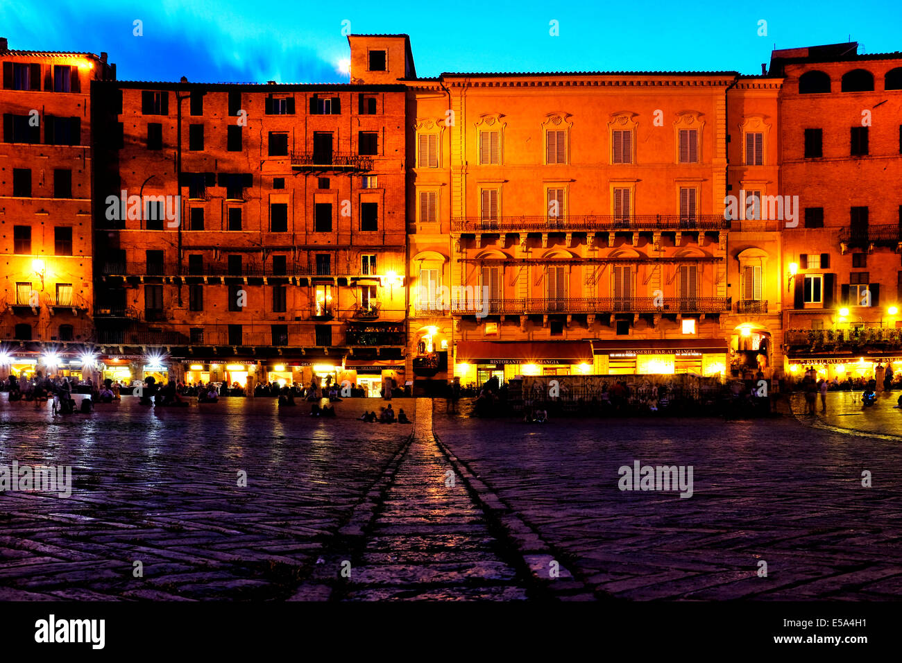 Piazza del Campo Siena, Italien Stockfoto