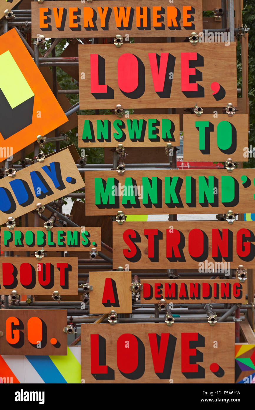 Worte zum Festival der Liebe, Southbank Centre, London Stockfoto