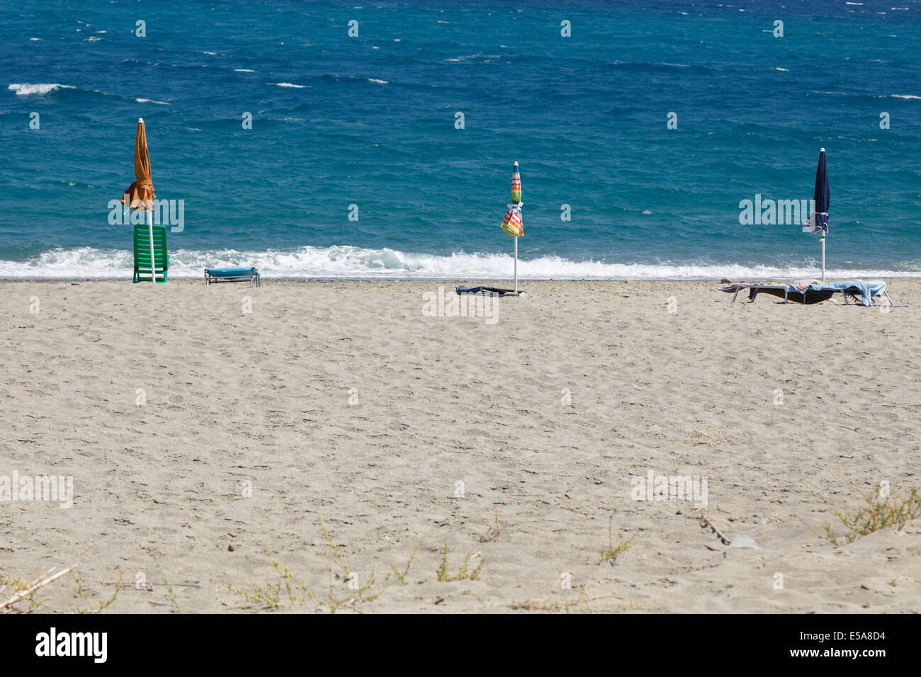 Ein Strand in der Nähe von Reggio Calabria, Ionisches Meer Stockfoto