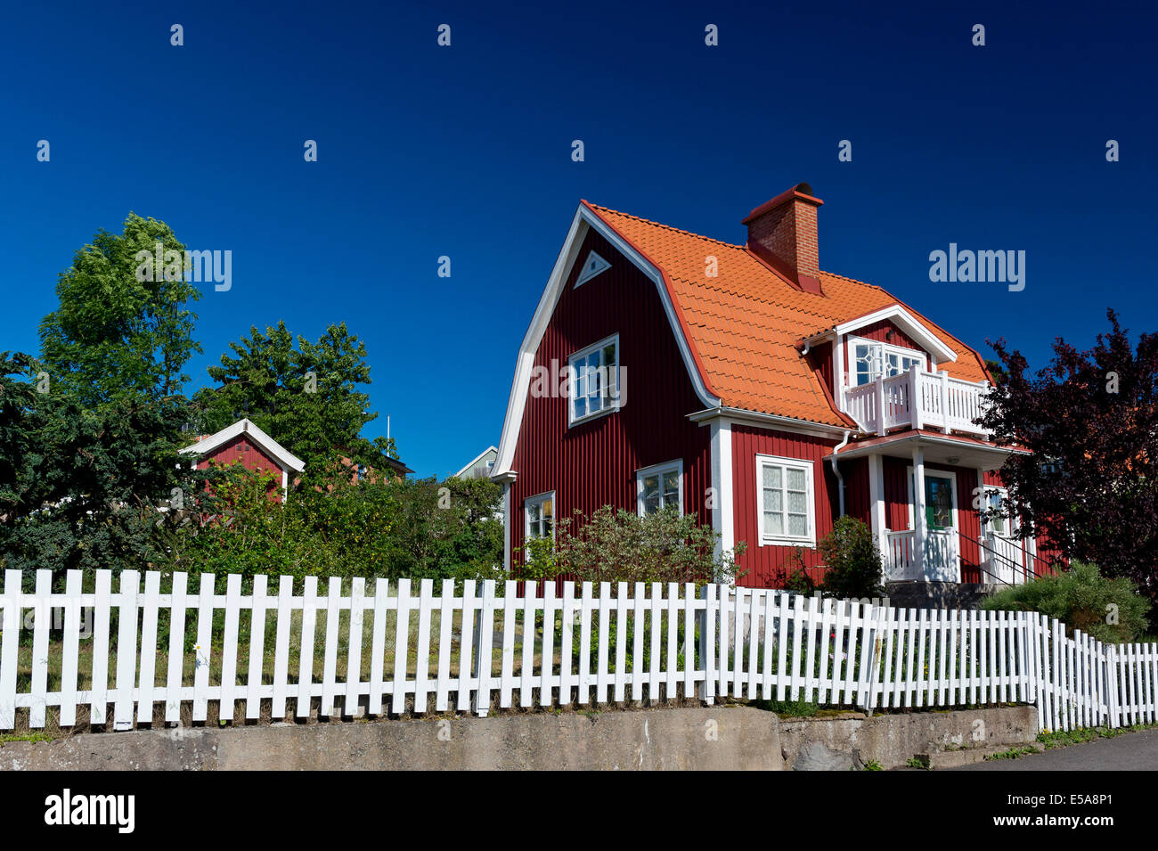 Typisch schwedische Familienhaus, Saltö, Karlskrona, Blekinge, Schweden Götaland Stockfoto
