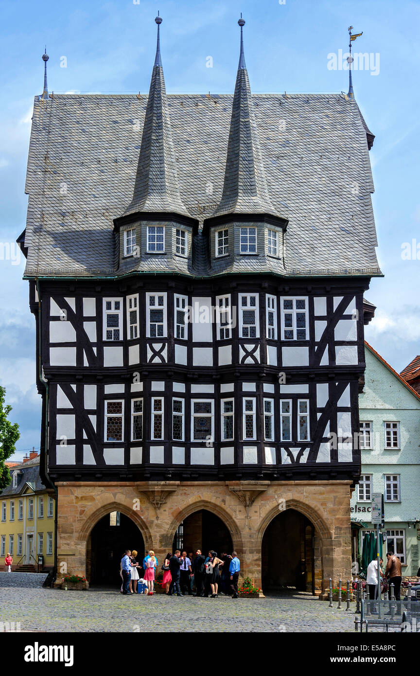 Rathaus, Marktplatz, Altstadt, Alsfeld, Hessen, Deutschland Stockfoto