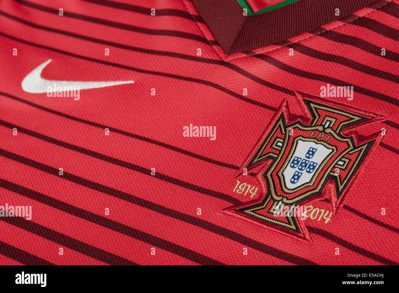 Nahaufnahme von der portugiesischen Fußball-Trikot Stockfoto
