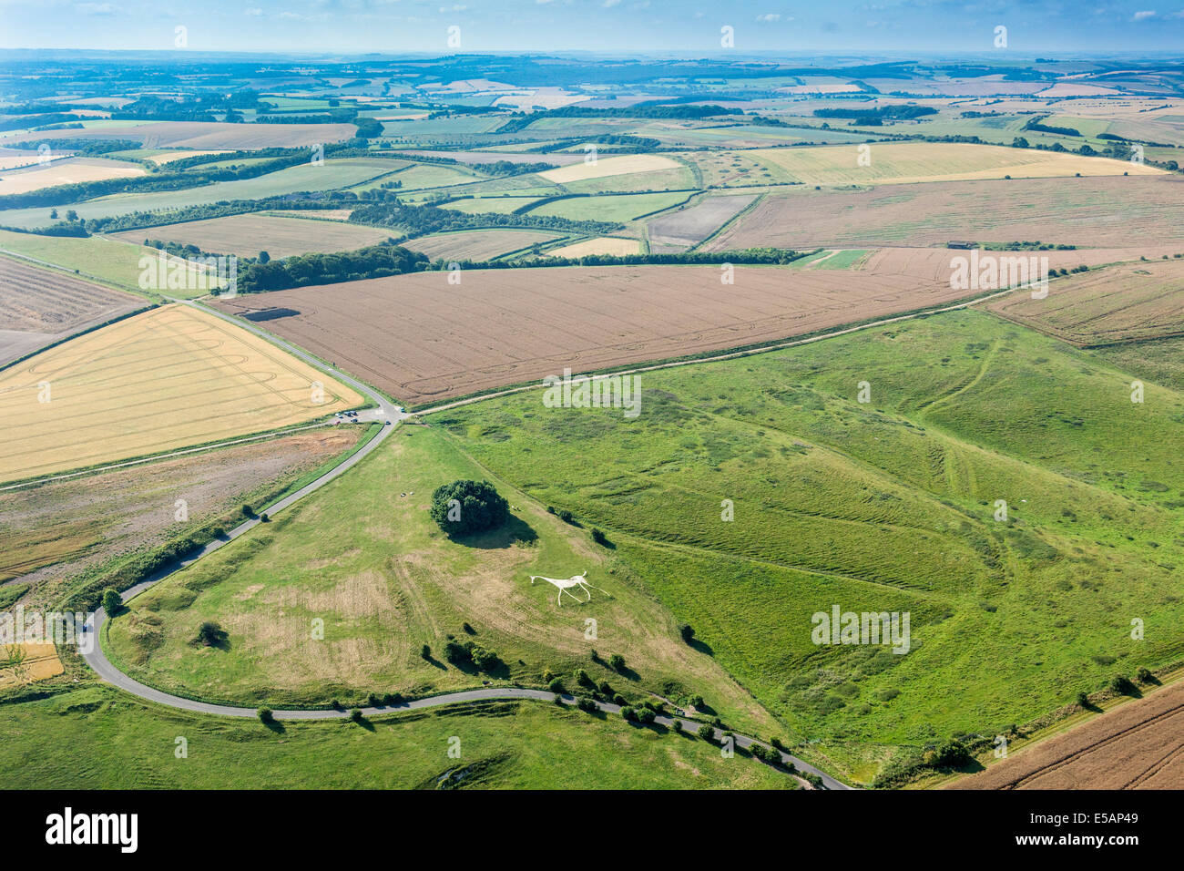 Luftaufnahme des Schimmels bei Hackpen zwischen Swindon und Marlborough Wiltshire, UK. JMH6167 Stockfoto