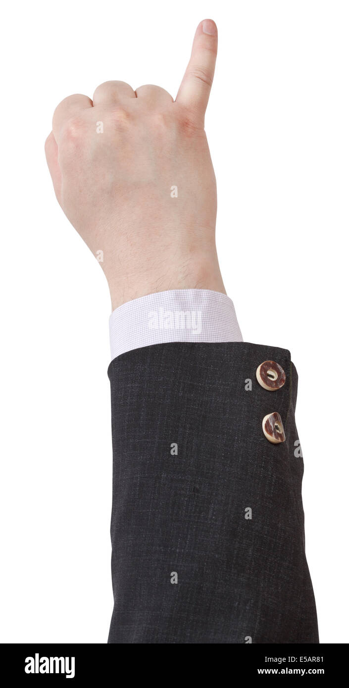 Bewertung von kleinen Finger - hand Geste isoliert auf weißem Hintergrund Stockfoto