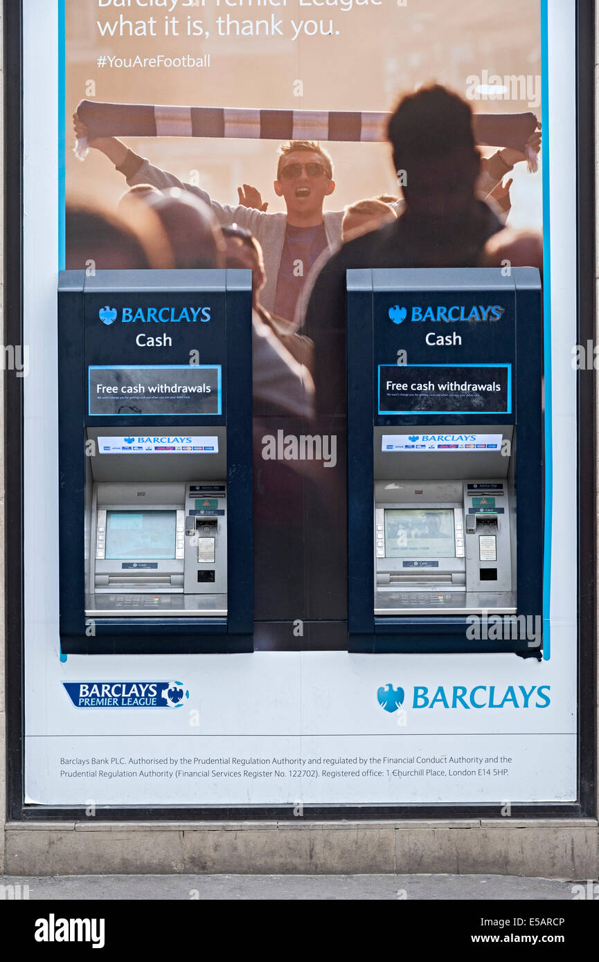 Barclays Bank High Street Nottingham Geldautomat bank Stockfoto