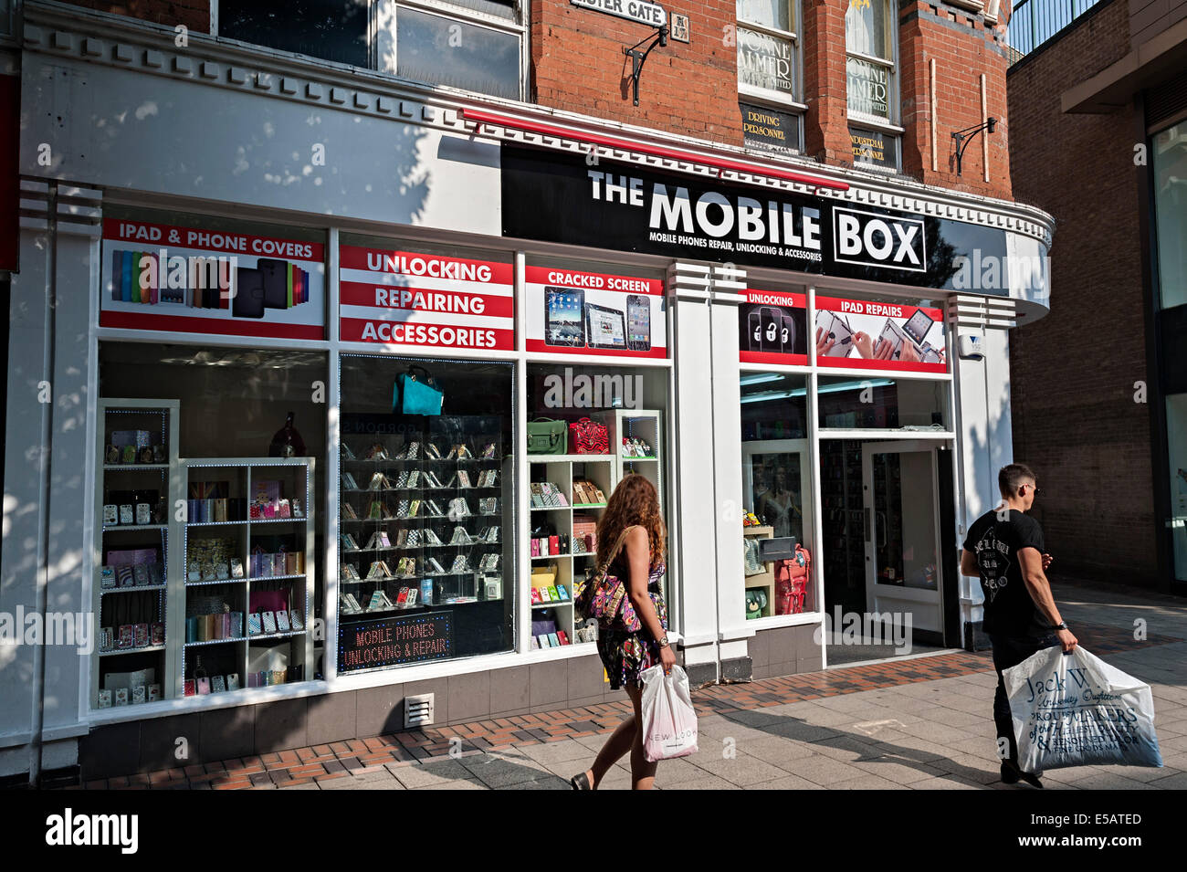 Die Mobile Box Telefon-Zubehör-Shop Nottingham Stockfoto