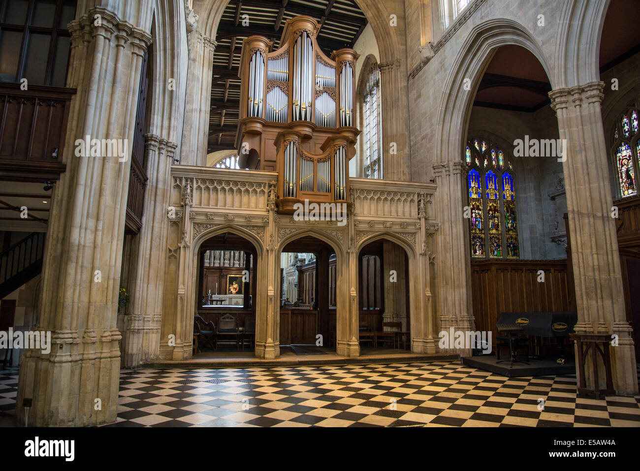 Universität Kirche von St. Mary The Virgin mit der Metzler-Orgel von 1986, Oxford, England, UK Stockfoto