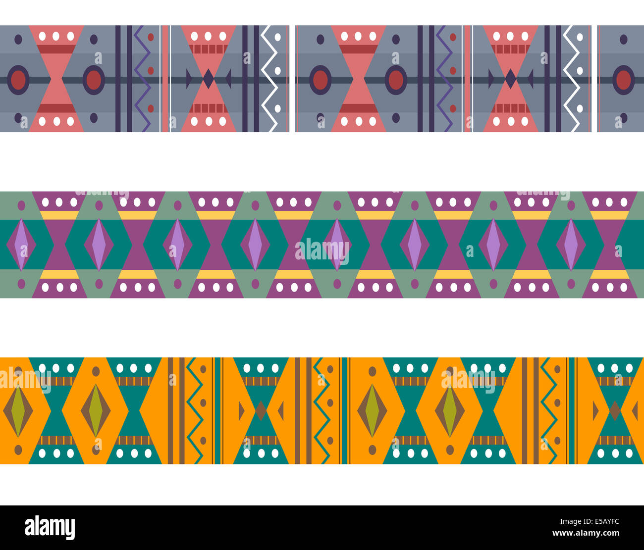 Grenze-Abbildung mit einem Muster mit einem ethnischen Design Stockfoto