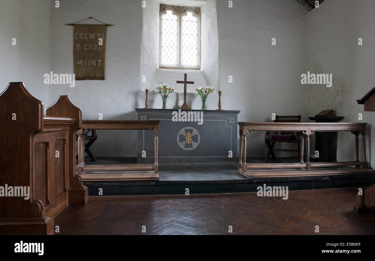 Die Kirche des Heiligen Kreuzes, Mwnt, Cardigan Bay, Ceredigion, Wales, UK. Stockfoto
