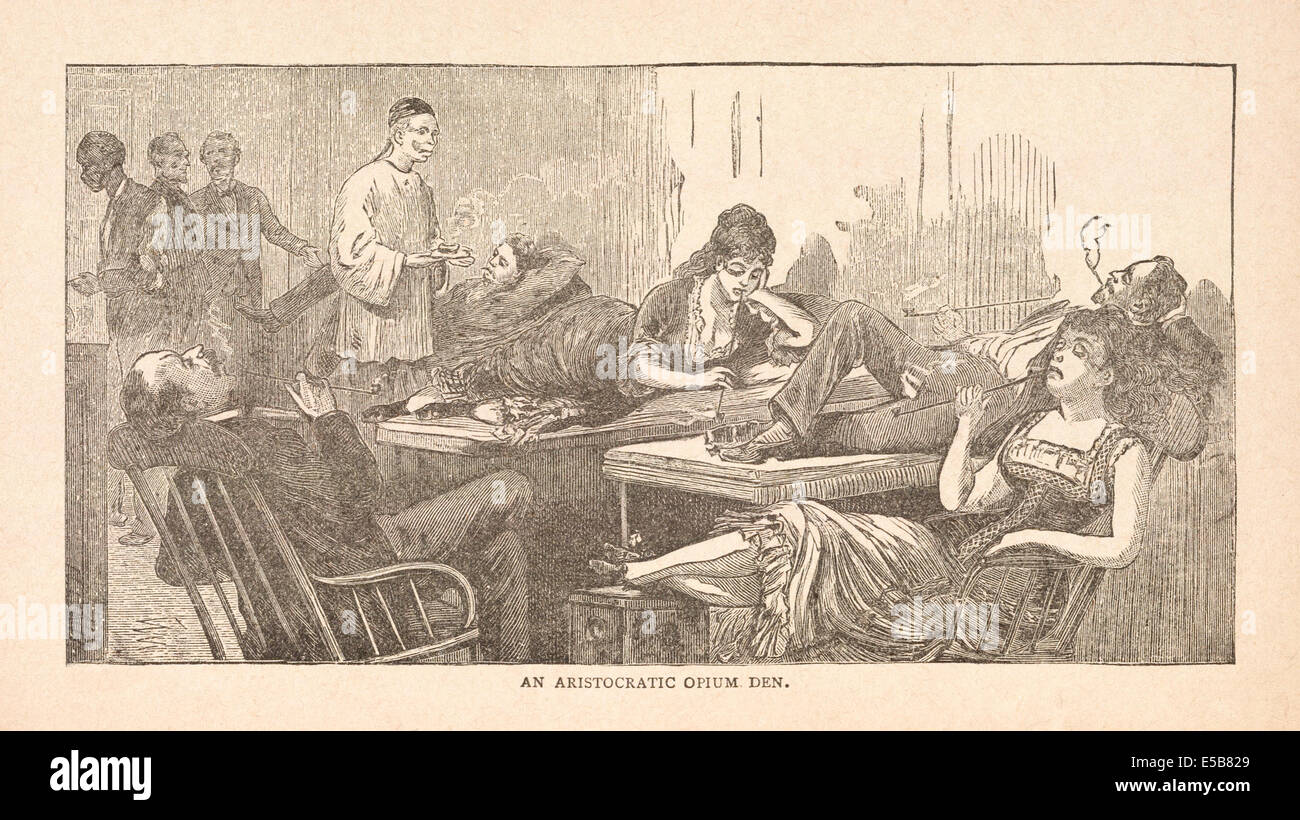 Eine aristokratische Opium Den, Chinatown, San Francisco USA ca. 1889. Siehe Beschreibung für mehr Informationen. Stockfoto