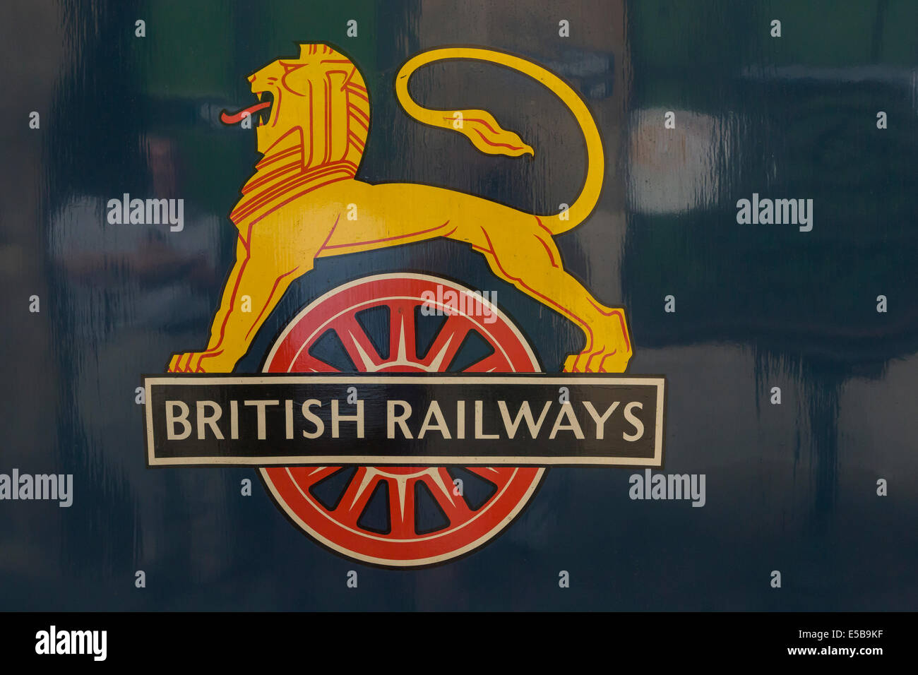 British Railways Logo auf Seite der Dampfmaschine Stockfoto