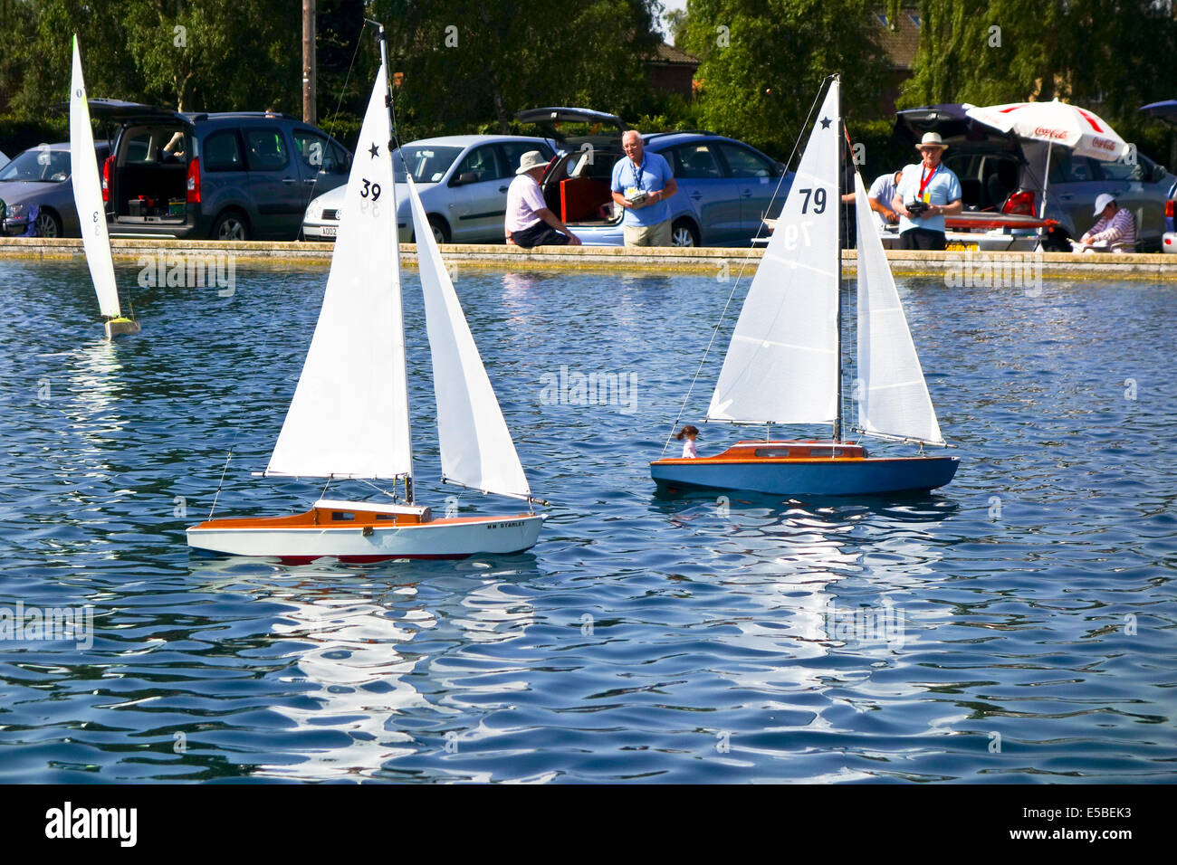 Modell-Segelboote auf Norwich Bootfahren See Eaton park Stockfoto