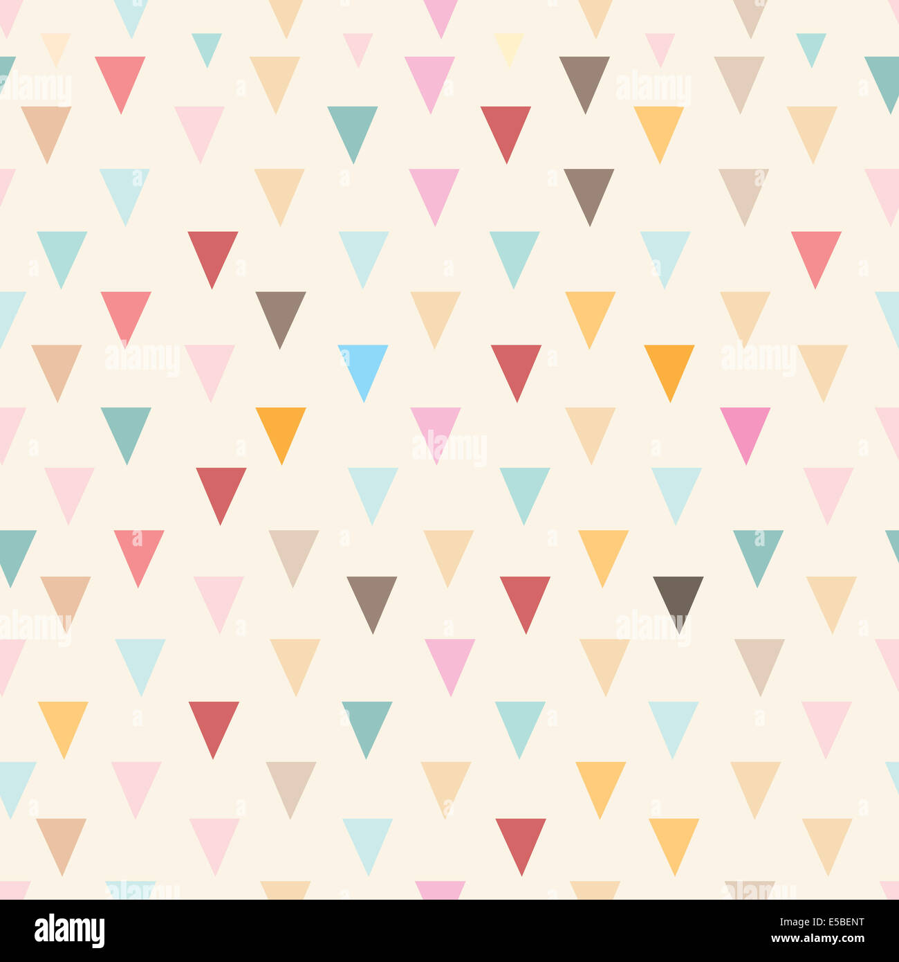 nahtlose Muster der farbigen Dreiecke auf einem leuchtend gelben Hintergrund Stockfoto