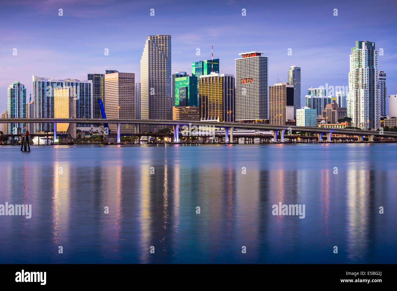 Skyline von downtown Miami, Florida, USA. Stockfoto