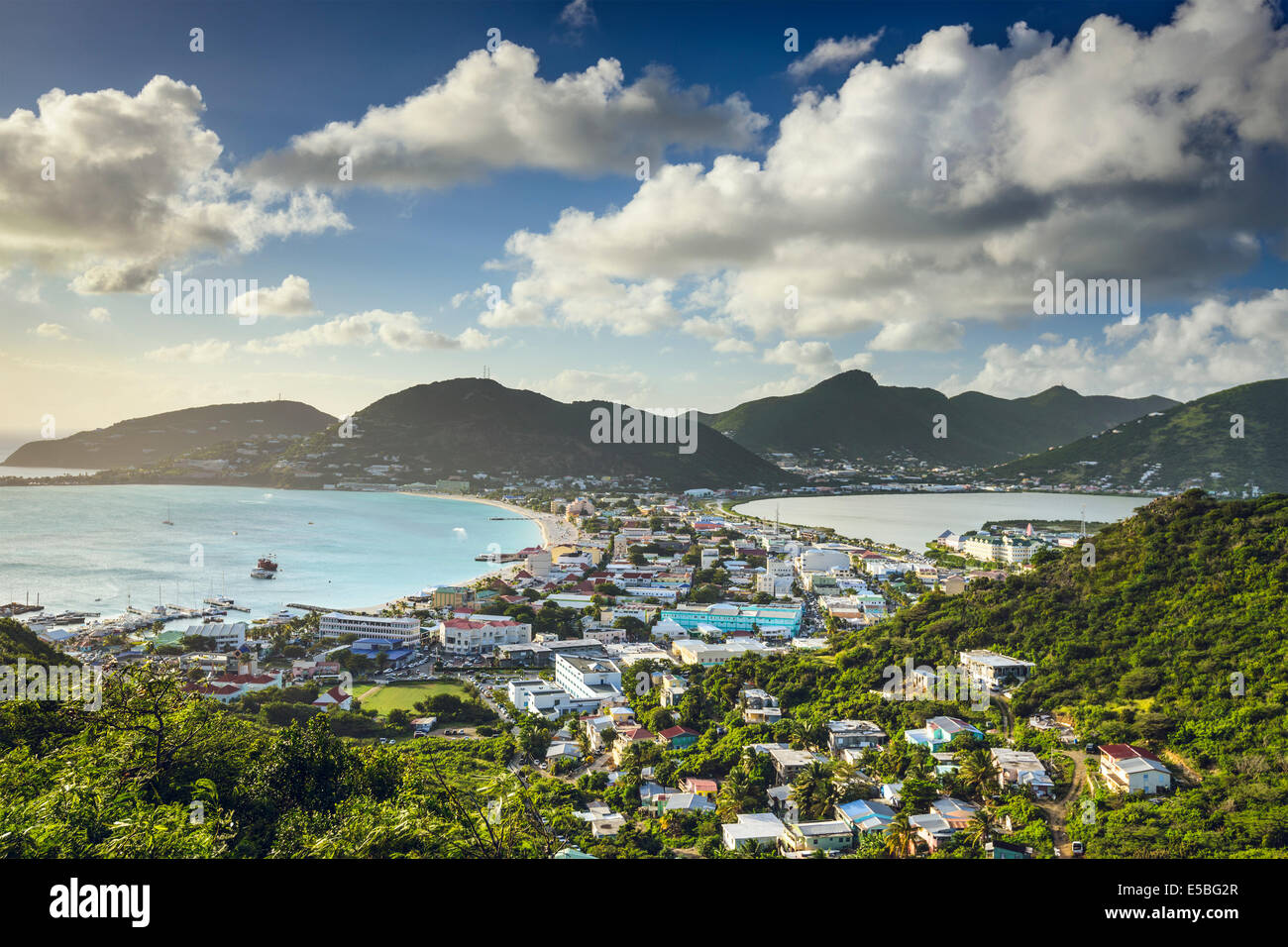 Philipsburg, Sint Maarten in der Great Salt Pond. Stockfoto