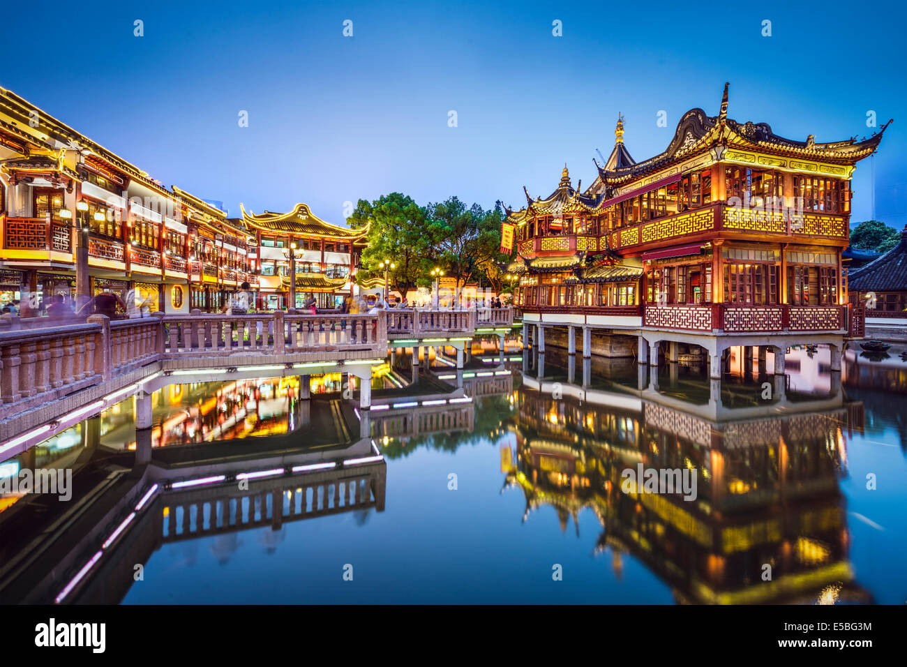 Shanghai, China am Yuyuan Garten. Stockfoto
