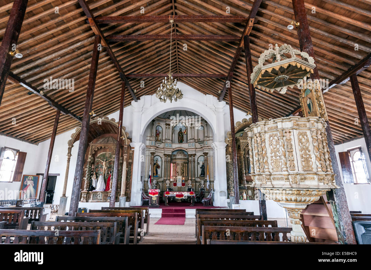 Koloniale Basílica Menor de Santiago Apóstol, Nata, Panama Stockfoto