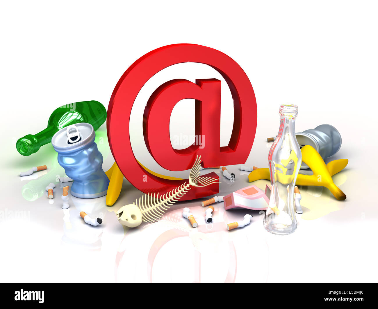 E-Mail-Müll und Spam. Konzeptionelle Darstellung Stockfoto