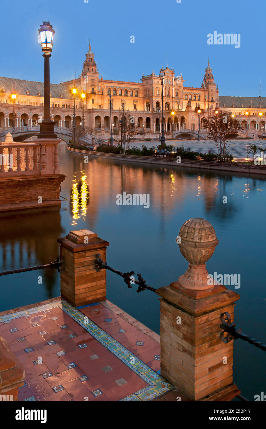 Plaza de Espana, Sevilla, Region von Andalusien, Spanien, Europa Stockfoto