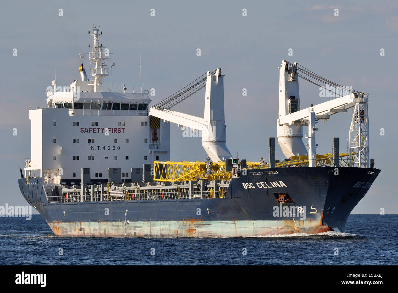 Stückgutfrachter BBC Celina eingehende Kieler Förde Stockfoto