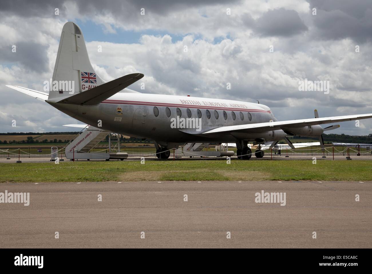 Vickers Viscount Flugzeug, statische Anzeige im Imperial War Museum, Duxford Stockfoto
