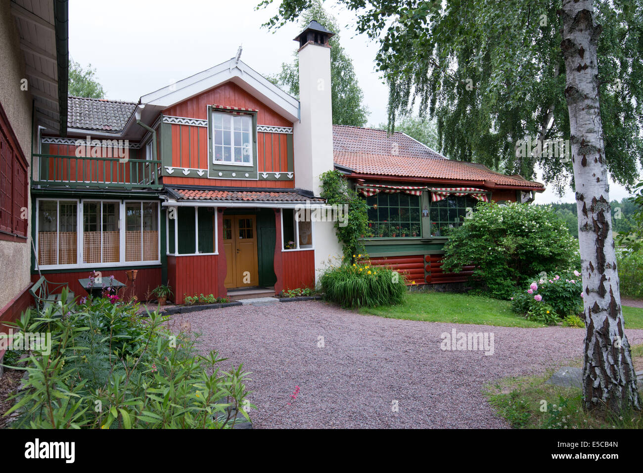Die Welt berühmte Heimat der schwedische Künstler Carl und Karin Larsson am Lilla Hyttnas in Sundborn, Schweden Stockfoto