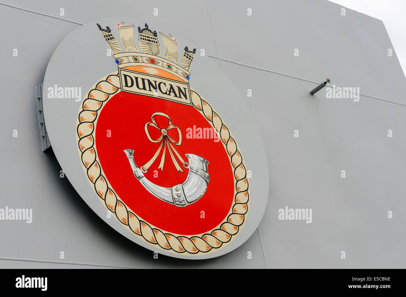 Belfast, Nordirland. 26.07.2014 - kommt das neueste Schiff der Royal Navy, der Art 45 Zerstörer HMS Duncan in ihrer Wahlheimat Stadt Belfast für einen dreitägigen Besuch. Bildnachweis: Stephen Barnes/Alamy Live-Nachrichten Stockfoto