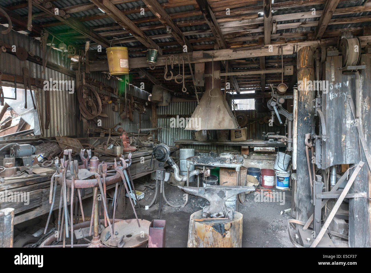 Schmiede, Mining Geisterstadt Jerome, Arizona Stockfoto