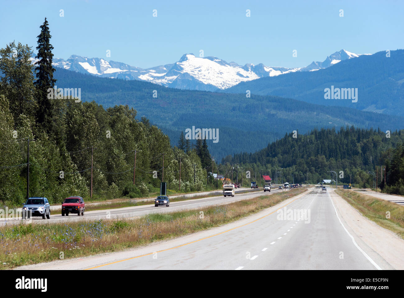 Elk203-2401 Kanada, British Columbia, Trans-Canada-Highway Stockfoto