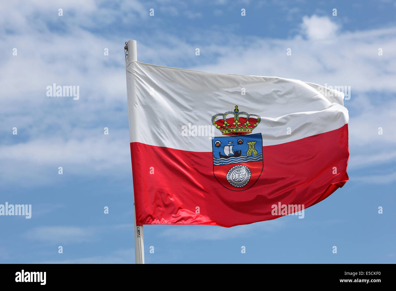 Flagge von Cantabria, Spanien Stockfoto