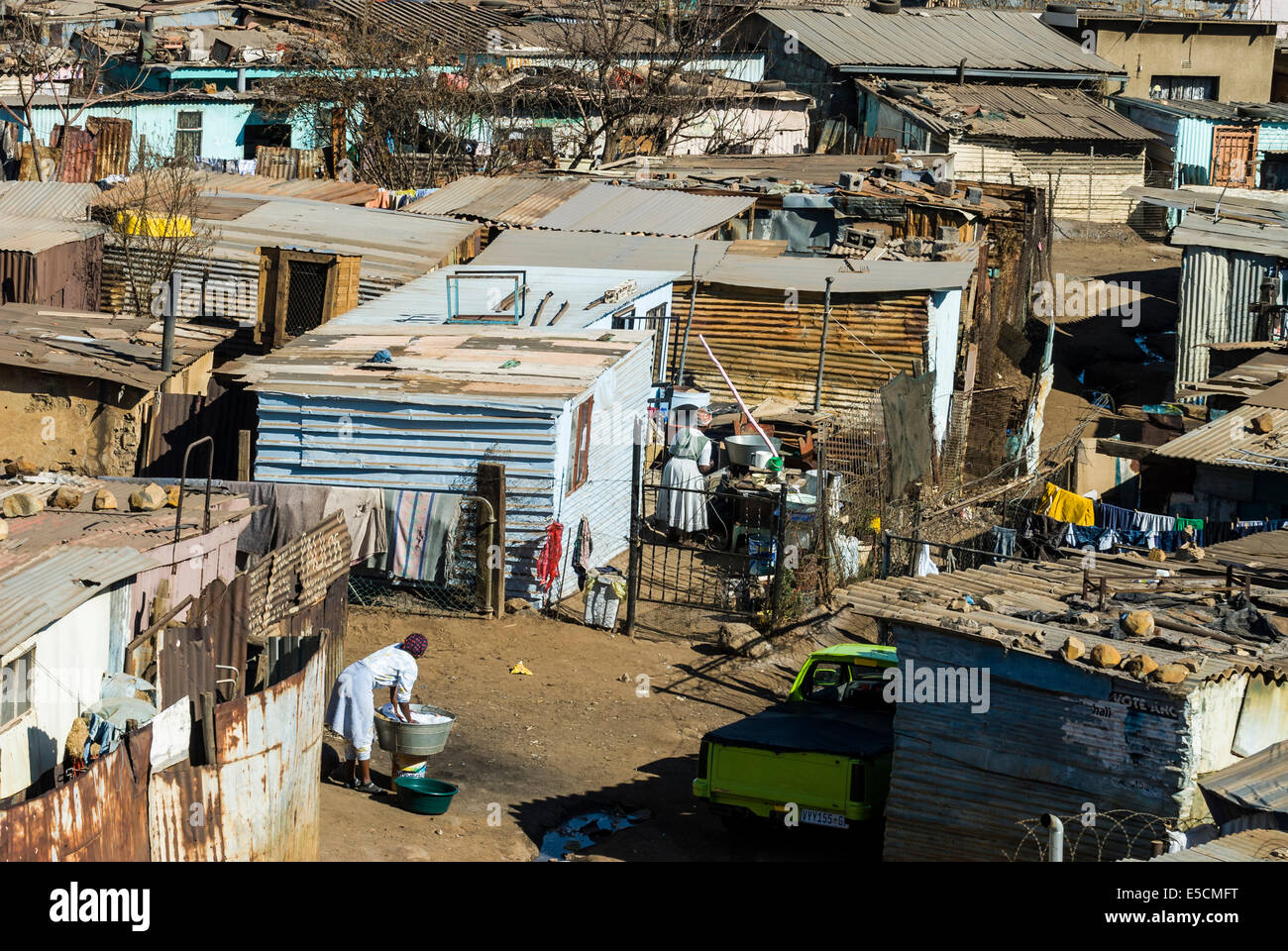 Blechhütten, Township Kliptown, Soweto, Johannesburg, Gauteng, Südafrika Stockfoto