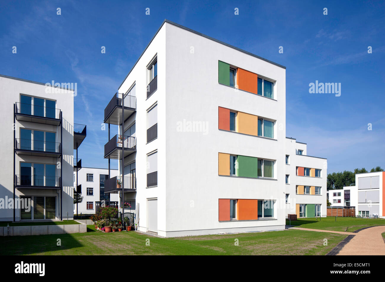 Neue Gartenstadt Falkenberg Wohnsiedlung, Bohnsdorf, Berlin, Deutschland Stockfoto