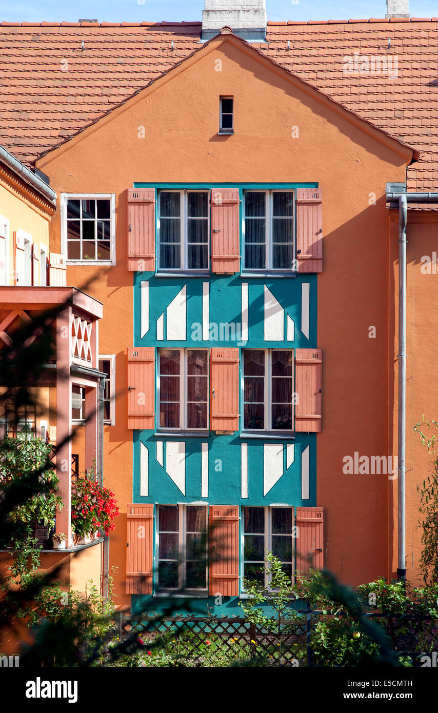 Haus, Gartenstadt Falkenberg housing Estate, auch Tuschkastensiedlung, UNESCO-Weltkulturerbe, Bohnsdorf, Berlin, Deutschland Stockfoto