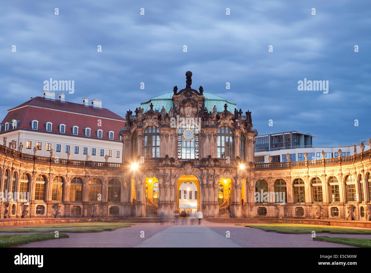 der Zwinger in Dresden bei Nacht, Sachsen, Deutschland, Europa Stockfoto