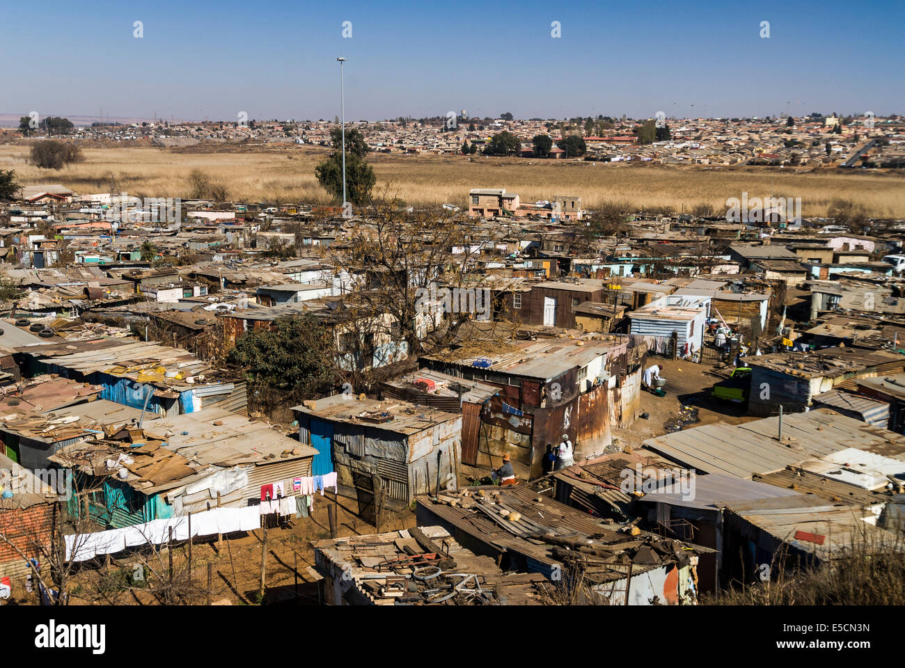 Blechhütten, Township Kliptown, Soweto, Johannesburg, Gauteng, Südafrika Stockfoto