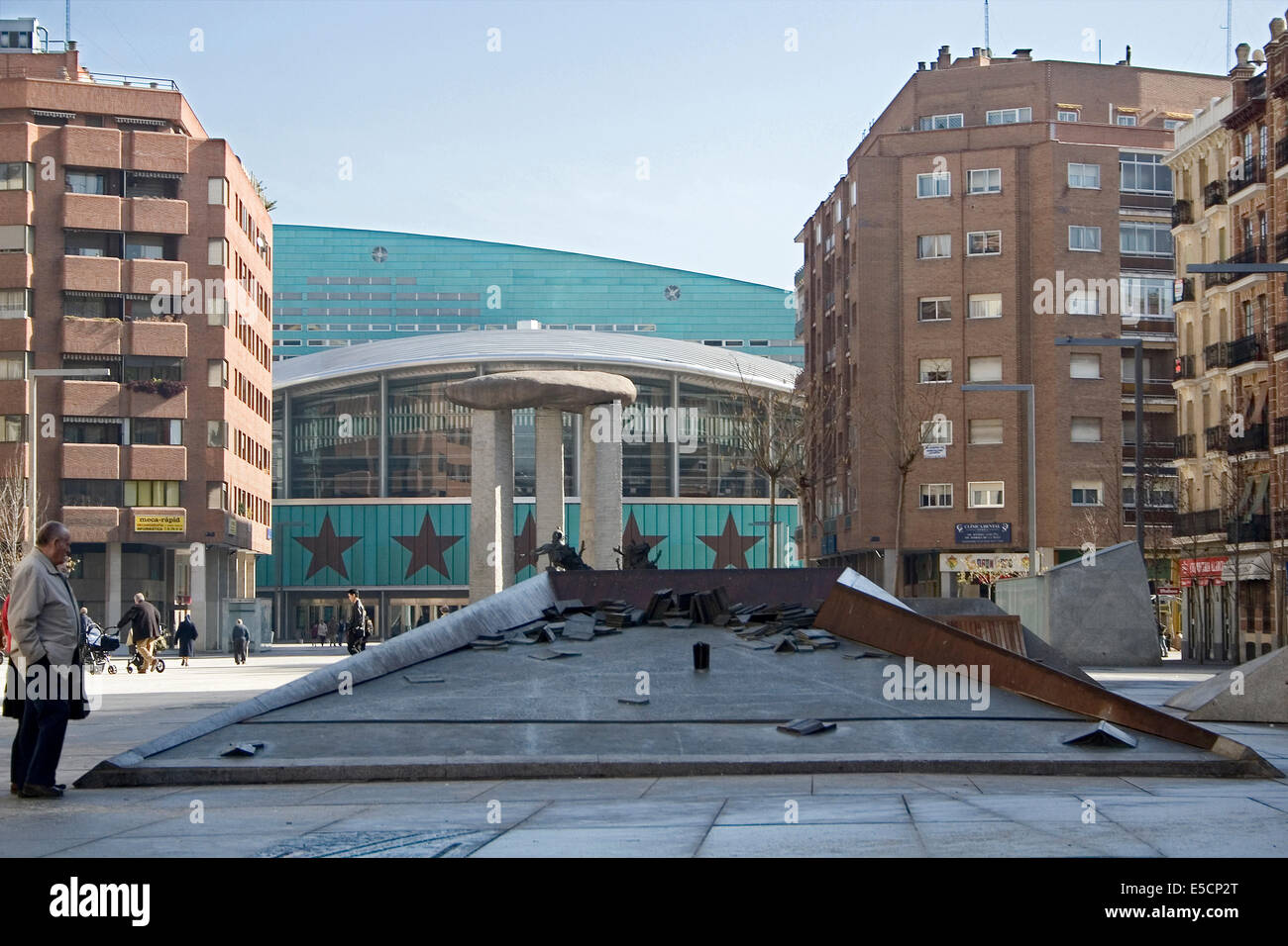 Palacio de Los Deportes und Felipe II Platz, Madrid, Spanien Stockfoto