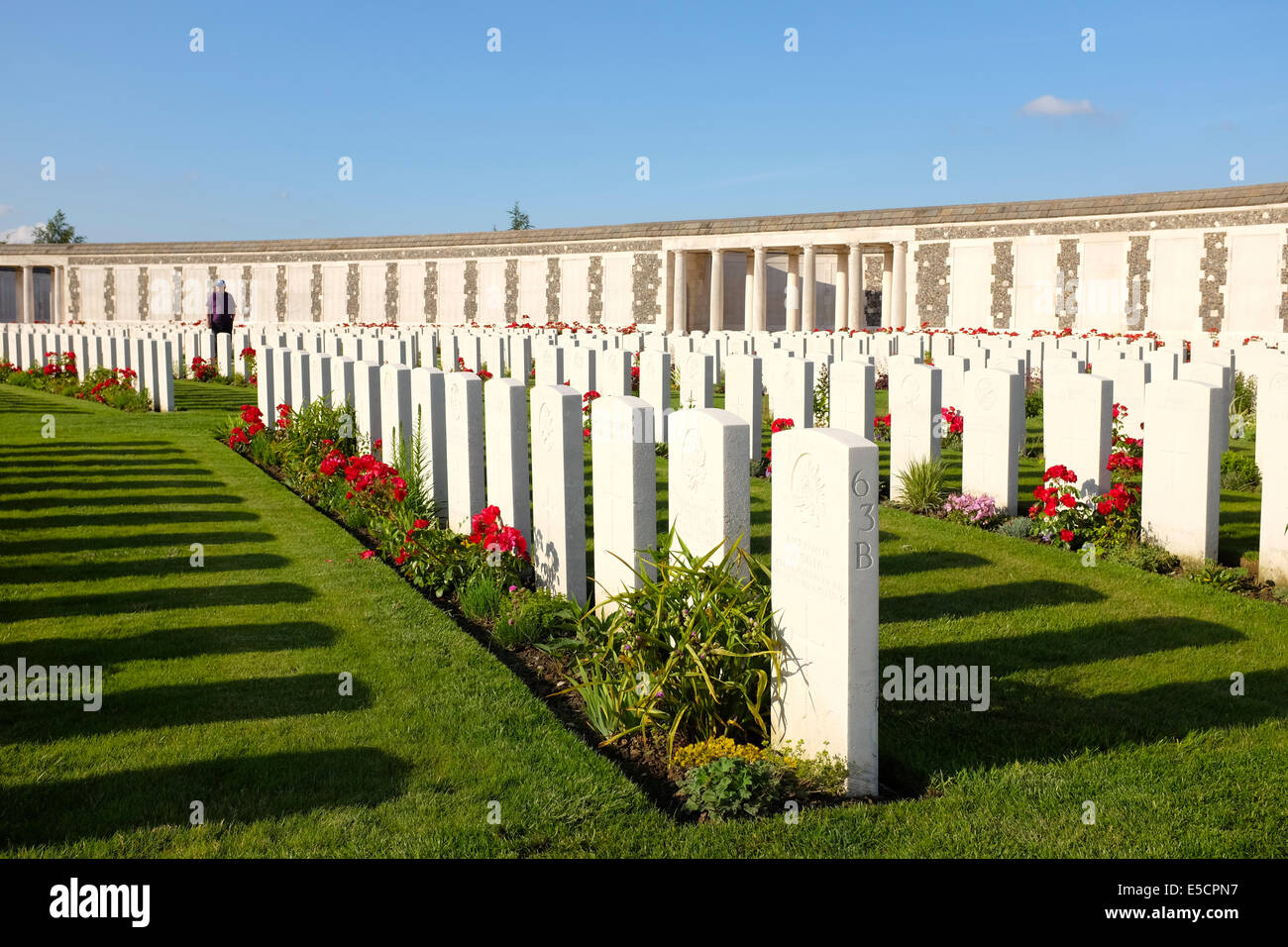Tyne Cot Friedhof für die Toten des ersten Weltkrieges, Zonnebeke, Belgien Stockfoto