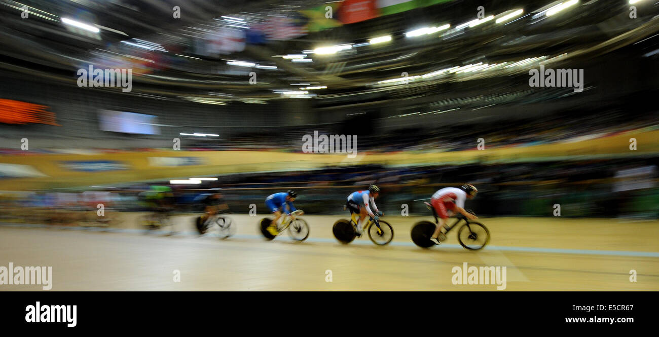 SIR CHRIS HOY VELODROM Radsport SIR CHRIS HOY VELODROME GLASGOW Schottland 27. Juli 2014 Stockfoto