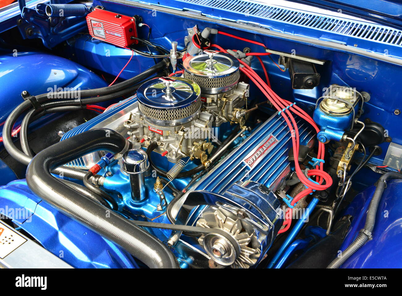 Einen V8-Motor in einem Auto. Stockfoto