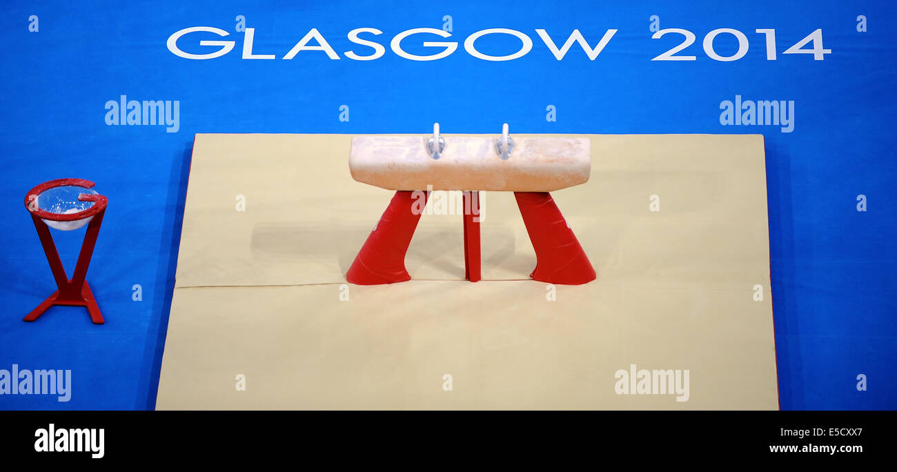 Seitpferd Turnen künstlerische SECC HYDRO GLASGOW Schottland 28. Juli 2014 Stockfoto