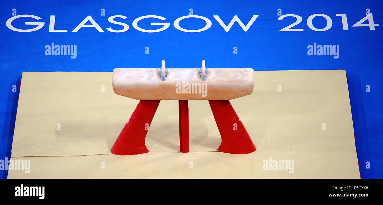 Seitpferd Turnen künstlerische SECC HYDRO GLASGOW Schottland 28. Juli 2014 Stockfoto