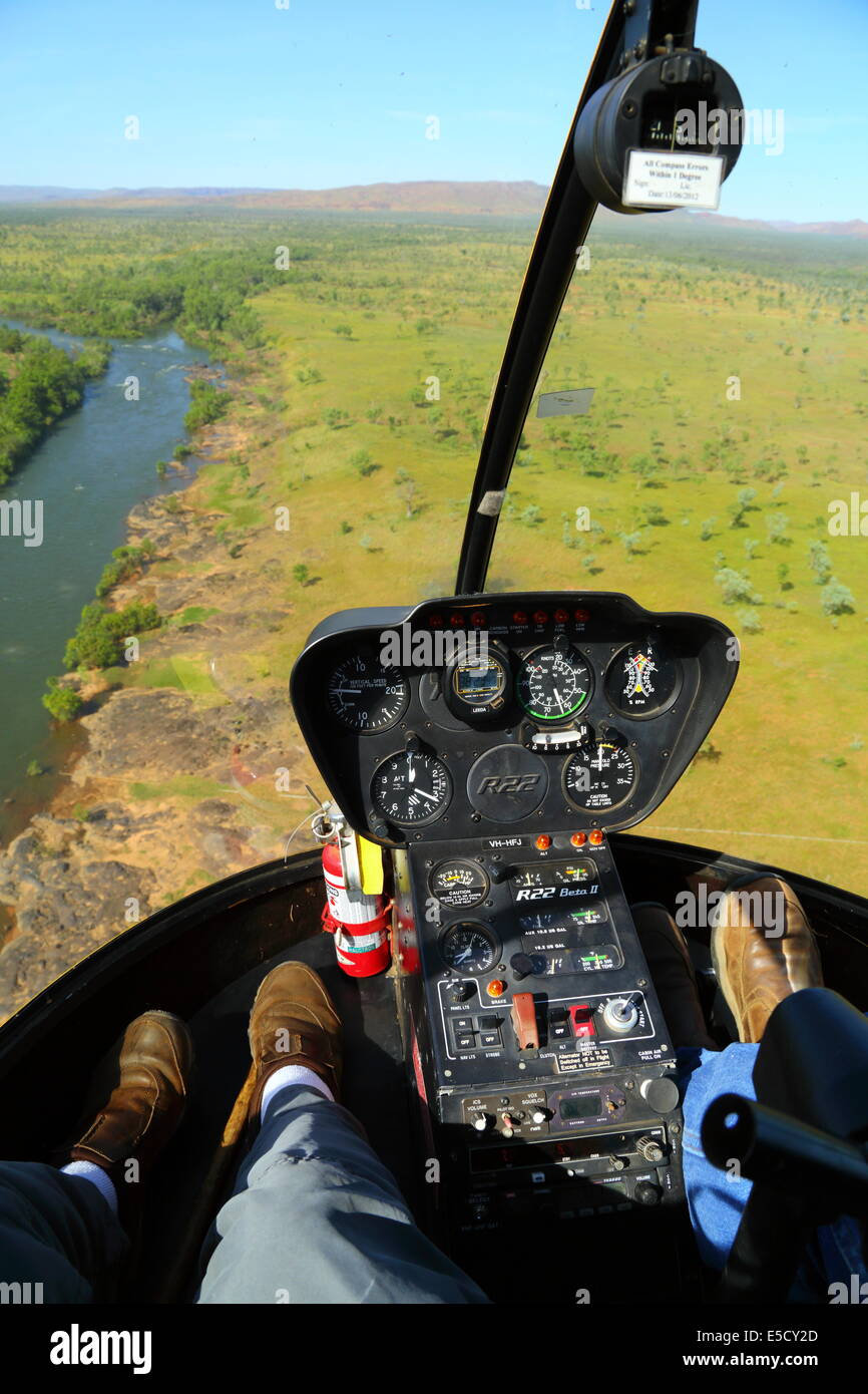Ord River betrachtet aus einem Hubschrauber in der Nähe von Kununurra in der Kimberley Region von Westaustralien. Stockfoto