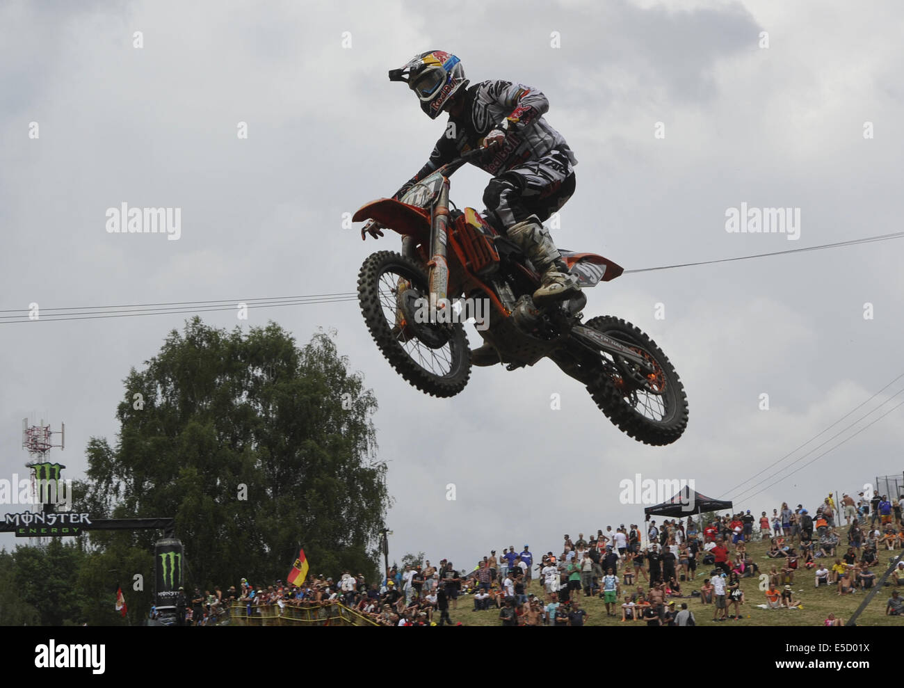 Grand Prix der Tschechischen Republik 2014, Motocross, MX2, Loket, Tschechien, 27. Juli 2014. Gewinner Jordi Tixier Frankreichs. (CTK Foto/Petr Eret) Stockfoto