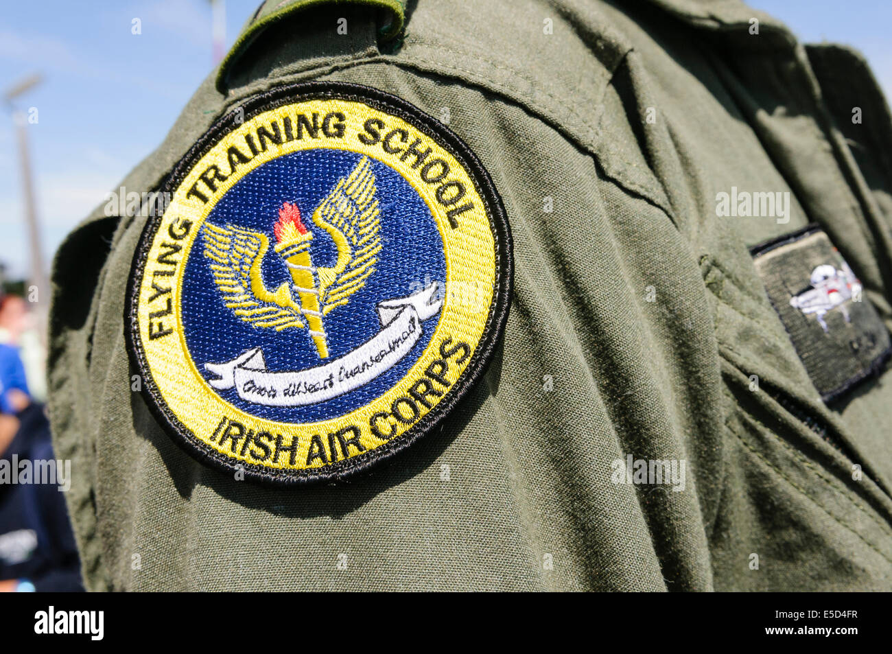 Schulter-Patch eines Soldaten von einem Trainer in der Irish Air Corps Flying Training School Stockfoto