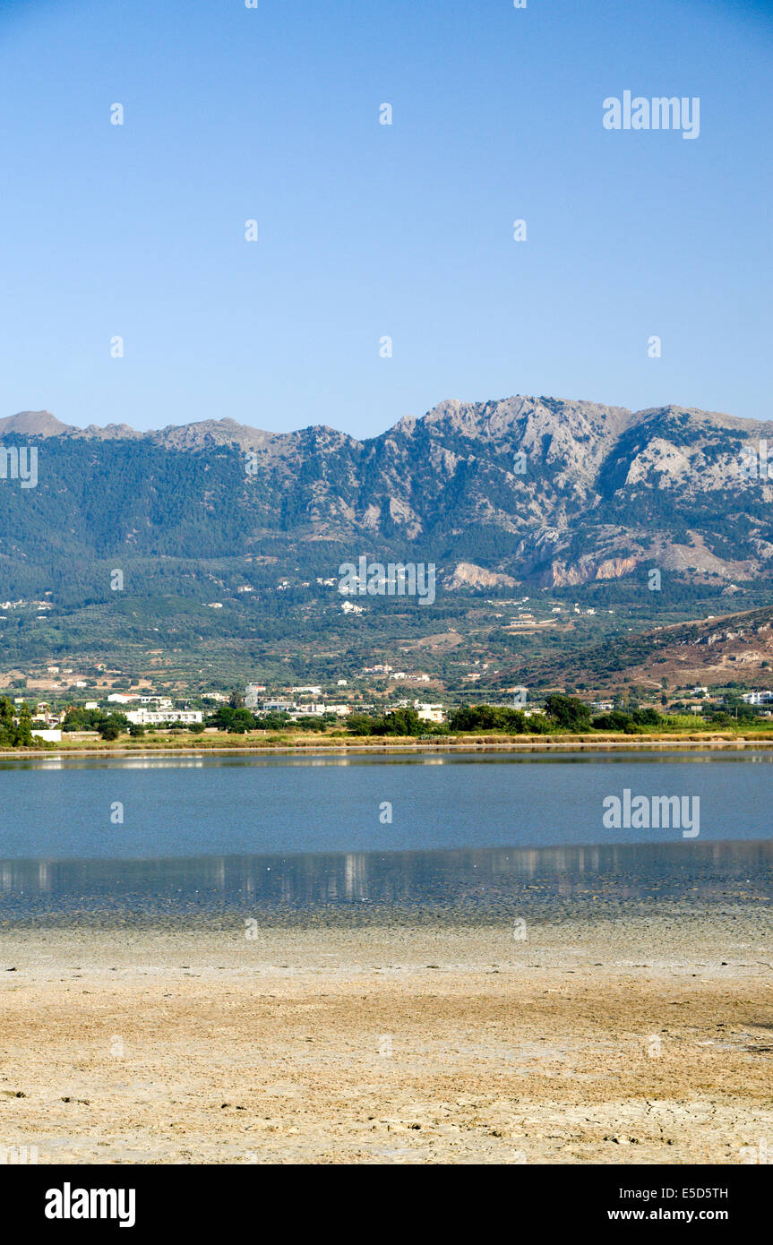 Salzsee Alikes, Tingaki, Insel Kos, Dodekanes, Griechenland. Stockfoto