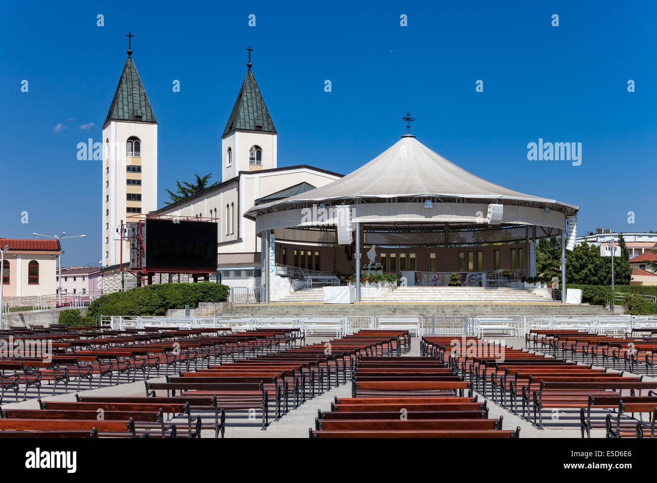 Saint James Kirche von Medjugorje in Bosnien-Herzegowina. Stockfoto