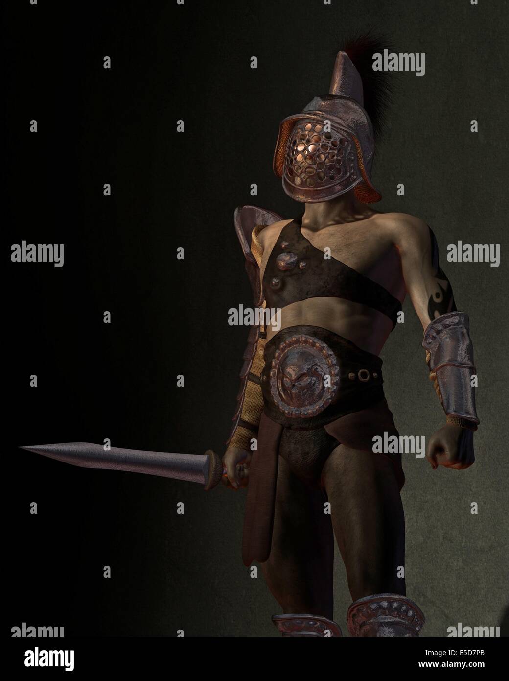 Römischen Gladiator in den Schatten Stockfoto