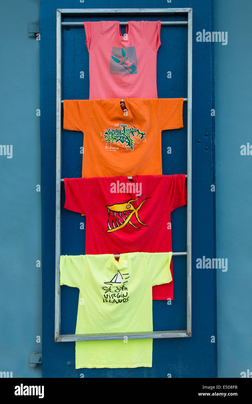 T-Shirts auf die karibische Insel des Heiligen Johannes in den US Virgin Islands Stockfoto
