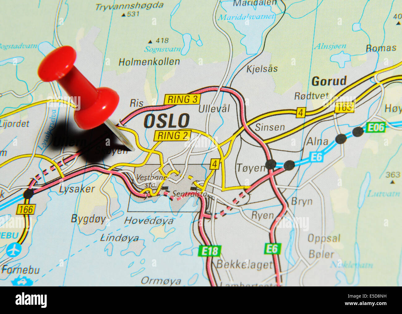 Oslo auf Karte Stockfotografie - Alamy
