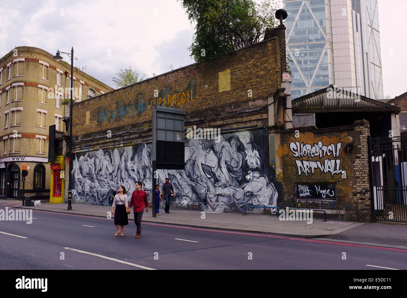 Graffiti-Kunst in Shoreditch, East London Stockfoto